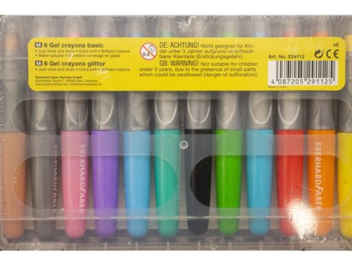 Gelkleurpotloden Eberhard Faber 12 kleuren in plastic etui