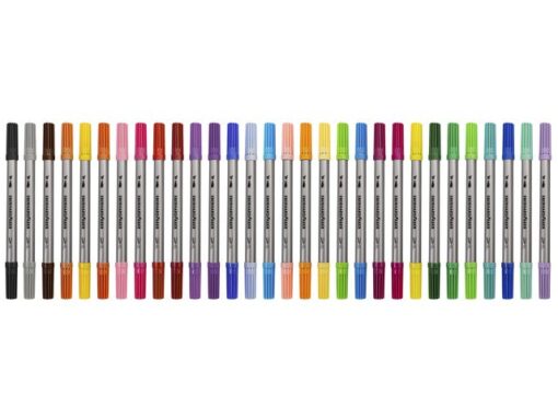 Viltstiften Eberhard Faber duo 2 en 3-4mm assorti etui à 30st.