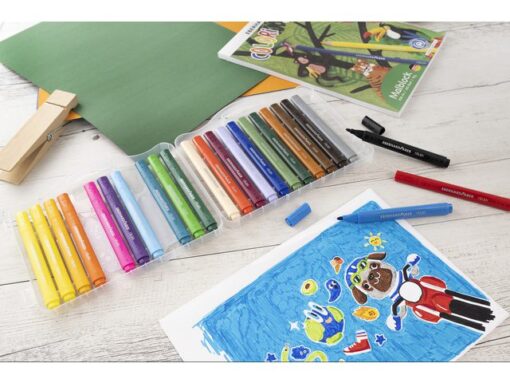 Viltstiften Eberhard Faber Jumbo 2mm 24 kleuren in kunststof etui