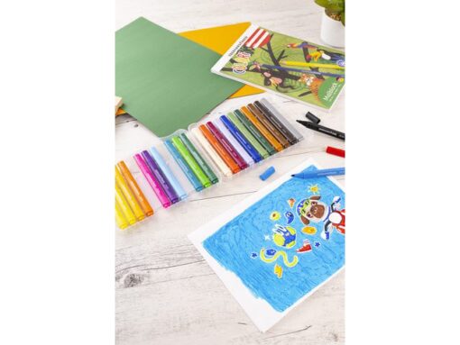 Viltstiften Eberhard Faber Jumbo 2mm 24 kleuren in kunststof etui