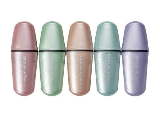Tekstmarker Eberhard Faber mini glitter pastel etui 5 stuks