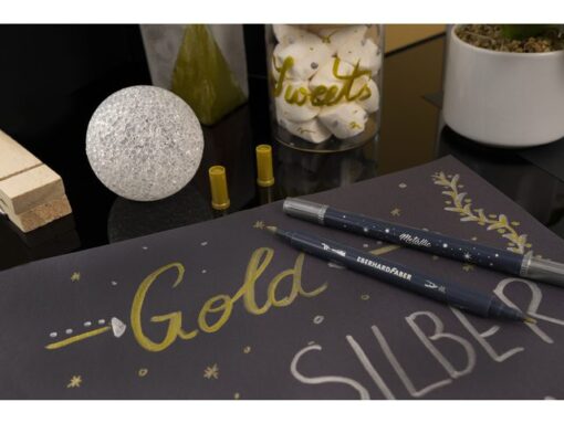 Metallic Marker Eberhard Faber duo goud en zilver op blister