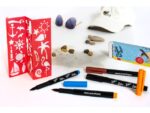 Tattoo stift Eberhard Faber Beach 4st. en 4in1 sjablonen. (zwart,oranje, blauw en bruin)