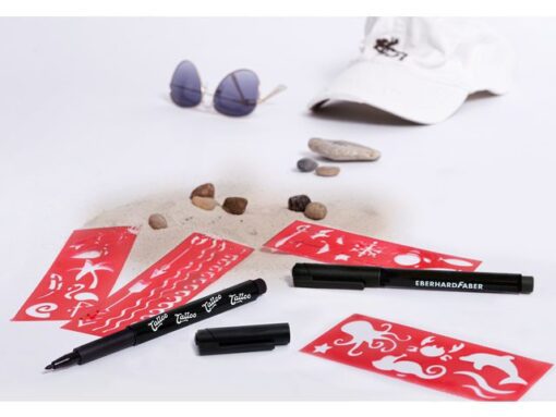 Tattoo stift Eberhard Faber 2st. zwart op kaart.