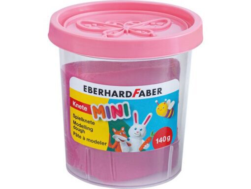 Kinderklei Eberhard Faber in beker,140gr oranje, roze,      groen, paars