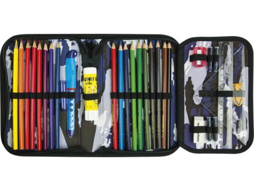 Etui Eberhard Faber gevuld 32 delig Camouflage blauw/grijs