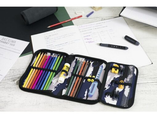 Etui Eberhard Faber gevuld 32 delig Camouflage blauw/grijs