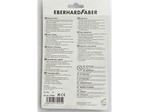 Haarkrijt Eberhard Faber metallic kleuren 3st. Ass. (roze,blauw,groen)