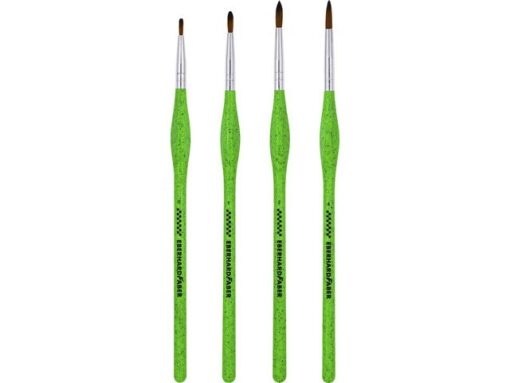 Penselenset Eberhard Faber Green Winner 4st. Fijn 0,1,2 en  4, synthetisch haar en handvat