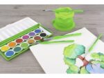 Penselenset Eberhard Faber Green Winner 4st. Rond/plat      4,6,8 en 12, synthetisch haar en handvat