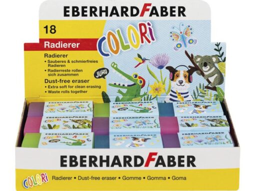 Gum Eberhard Faber Colori assorti kleuren display a 18 stuks