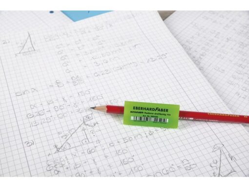 Gum Eberhard Faber Winner driekantig assorti fluorkleuren   dislpay 20 stuks