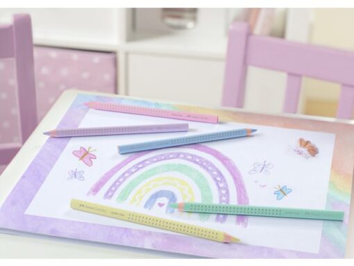 Faber Castell Kleurpotlood Faber-Castell Jumbo Grip pastel etui 5 stuks