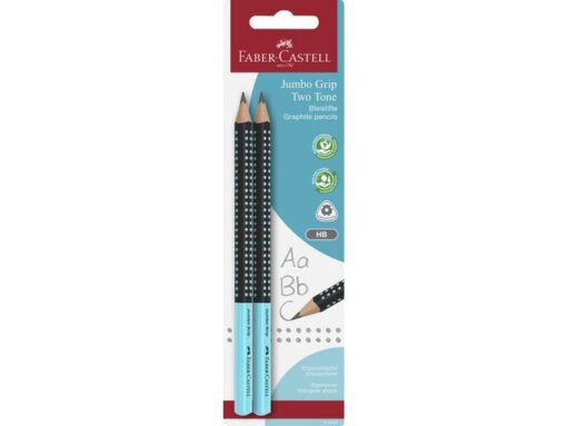Faber Castell Potloodset 2st. Jumbo met grip in blister.Hardheid B.