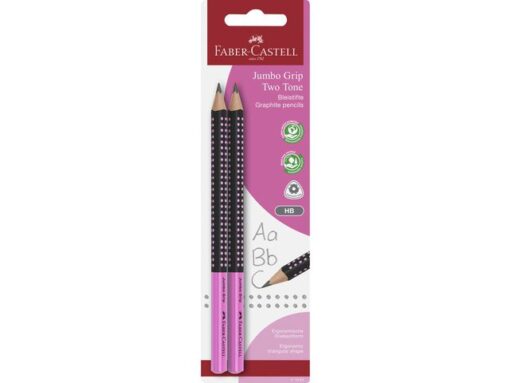 Faber Castell Potloodset 2st. Jumbo met grip in blister.Hardheid B.