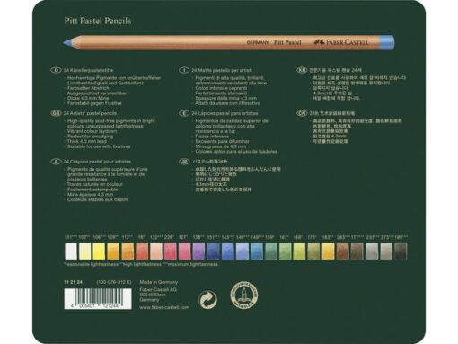 Faber Castell Pastelpotlood Faber-Castell Pitt metalen etui a 24 stuks