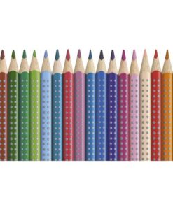 Kleurpotlood in ergonomische driehoekige vorm met gepatenteerde Soft-Grip-zone. Stift bevat zeer lichte pigmenten en is wateroplosbaar. Driehoekige vorm bevordert de driepuntsgreep. Geschikt voor rechts- of linkshandige kinderen. Breukvast vanwege speciale belijming. Met ruimte voor uw naam. Kan uit de meeste stoffen worden gewassen. Eenvoudig te slijpen met een kwaliteit slijper. Kartonnen etui à 24 stuks.