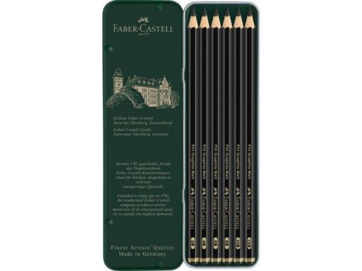 Faber Castell Grafietpotlood Faber-Castell Pitt Mat Etui a 6 stuks