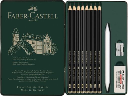 Faber Castell Grafietpotlood Faber-Castell Pitt Mat Etui set 11 stuks