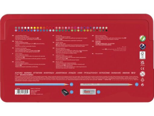 Faber Castell Kleurpotlood Faber-Castell Castle zeskantig metalen etui 60 stuks met accessoires