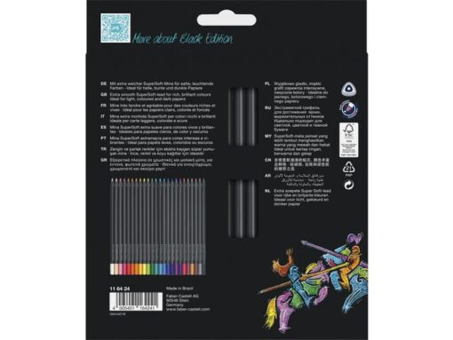 Faber Castell Kleurpotloden Faber-Castell Black Edition in kartonnen etui á 24 stuks