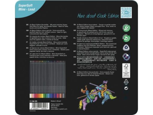 Faber Castell Kleurpotlood Faber-Castell Black Edition 24 stuks in        bliketui
