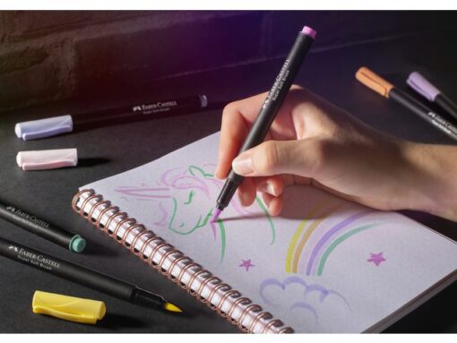 Faber Castell Brushpen Faber-Castell Black edition pastel 6 stuks in      karton etui