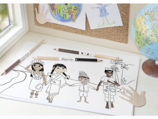 Faber Castell Kleurpotlood Faber-Castell Children of the World 3 Bicolor  huidskleurtint potloden 3-kantig