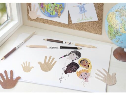 Faber Castell Kleurpotlood Faber-Castell Children of the World 3 Bicolor  huidskleurtint potloden 3-kantig