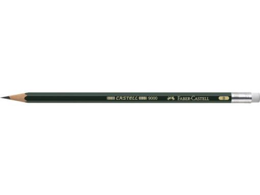 Faber Castell Potlood Faber-Castell 9000 B met gum