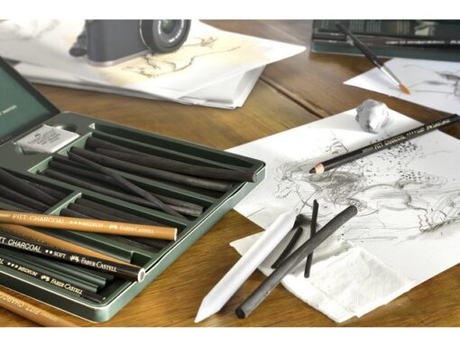 Faber Castell Houtskool Faber-Castell Pitt Monochrome geperst 3 stuks op  blister