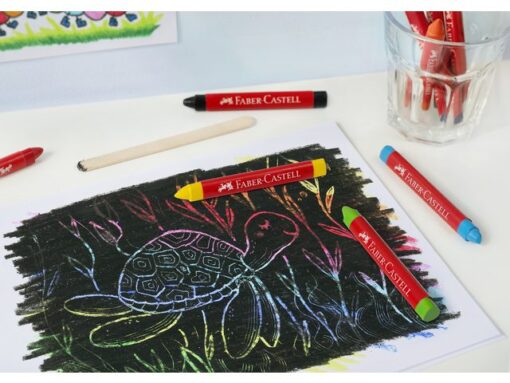 Faber Castell Waskrijt Faber-Castell driehoek etui à 12 stuks.