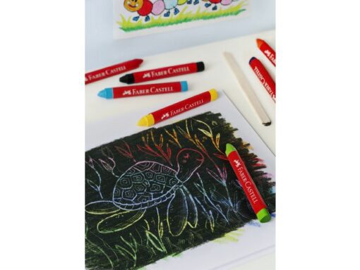 Faber Castell Waskrijt Faber-Castell driehoek etui à 12 stuks.