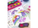 Faber Castell Waterverfdoos Faber-Castell Connector 12 kleuren + 1 tube   regenboog glitter en unicorn stickers