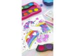 Faber Castell Waterverfdoos Faber-Castell Connector 12 kleuren + 1 tube   regenboog glitter en unicorn stickers