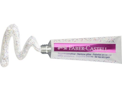Faber Castell Waterverfdoos Faber-Castell Connector 12 kleuren + 1 tube   regenboog glitter en unicorn stickers