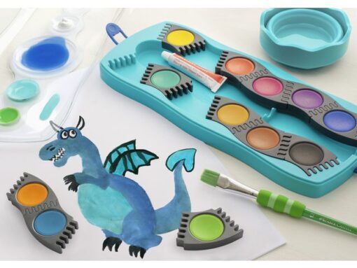 Faber Castell Waterverfdoos Faber-Castell 12 kleuren +1 tube wit Connector turquoise