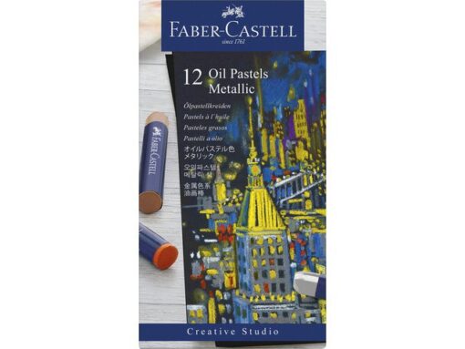 Faber Castell Oliepastelkrijt Faber-Castell Metallic 12 stuks assorti kleuren