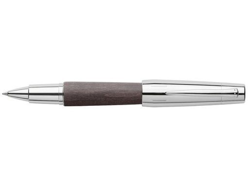 Faber Castell rollerball Faber-Castell E-motion perenhout chroom/zwart