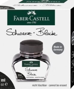 De vulpennen van Faber Castell zijn precisie schrijfinstrumenten. Ze kunnen aangetast worden door inkt wat niet geschikt is hiervoor. Daarom wordt de exclusieve inkt van Faber Castell aangeraden. Kleur zwart.