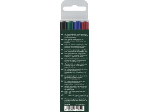 Faber Castell Marker Faber-Castell Multimark permanent F etui met 4 stuks