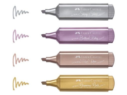 Faber Castell Tekstmarker Faber-Castell Metallic etui á 4 stuks