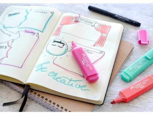 Faber Castell tekstmarker Faber-Castell 1546 etui met 8 stuks assorti     pastel