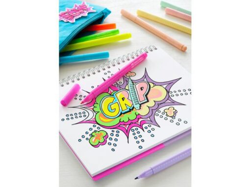 Faber Castell Viltstiften Faber-Castell Grip Neon en Pastel kleuren 10 stuks in etui