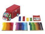 Faber Castell viltstiften Connector 33 stuks met 10 clips in 'vrachtwagen'