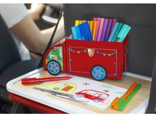 Faber Castell viltstiften Connector 33 stuks met 10 clips in 'vrachtwagen'