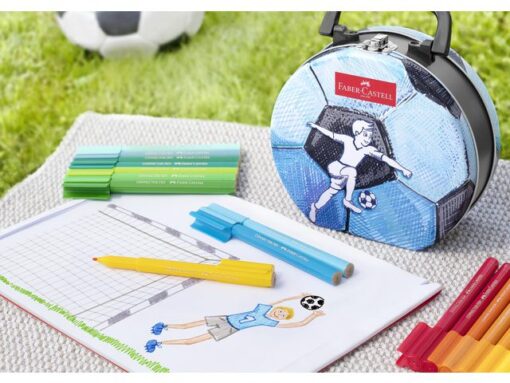 Faber Castell Viltstift Faber-Castell Connector koffer "voetbal" 33 stuks