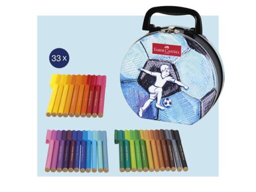 Faber Castell Viltstift Faber-Castell Connector koffer "voetbal" 33 stuks