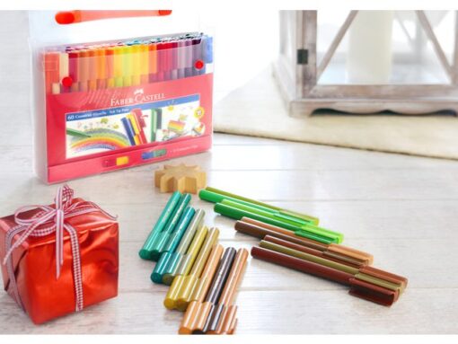 Faber Castell viltstiften Faber-Castell Connector koffer viltstiften 60   stuks
