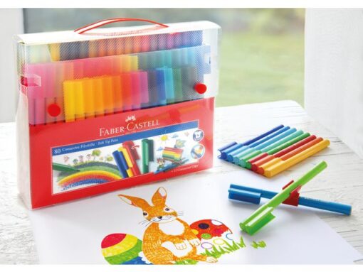 Faber Castell cadeauset Faber-Castell Connector koffer vilstiften 80 stuks